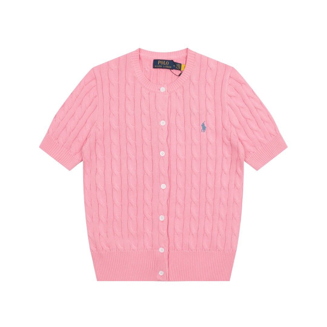 Polo Ralph Lauren Women's Short-Sleeve Cable-Knit Cotton Cardigan