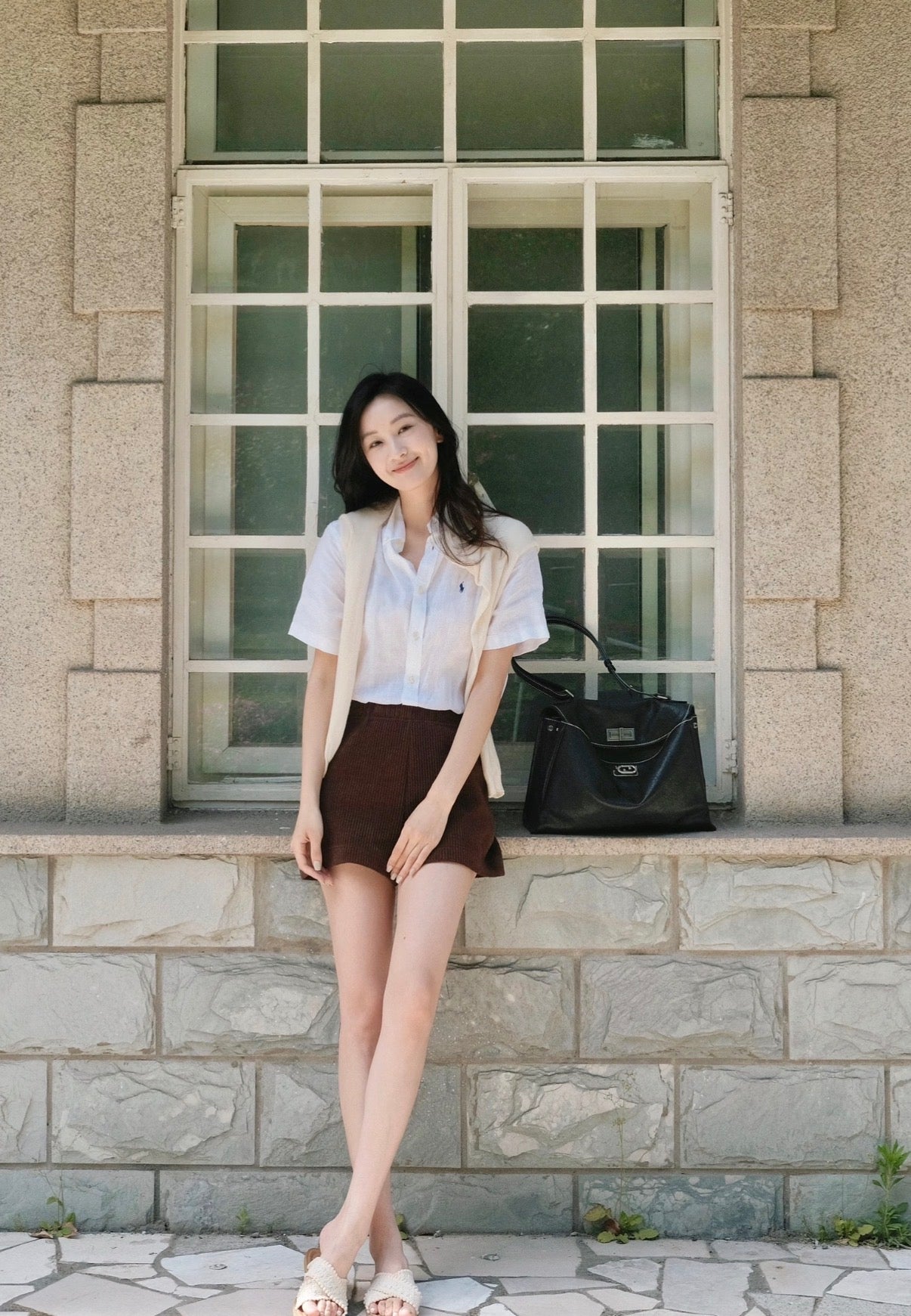 Polo 棉麻 Classic Fit Button-Down Collar Linen Short-Sleeve Shirt