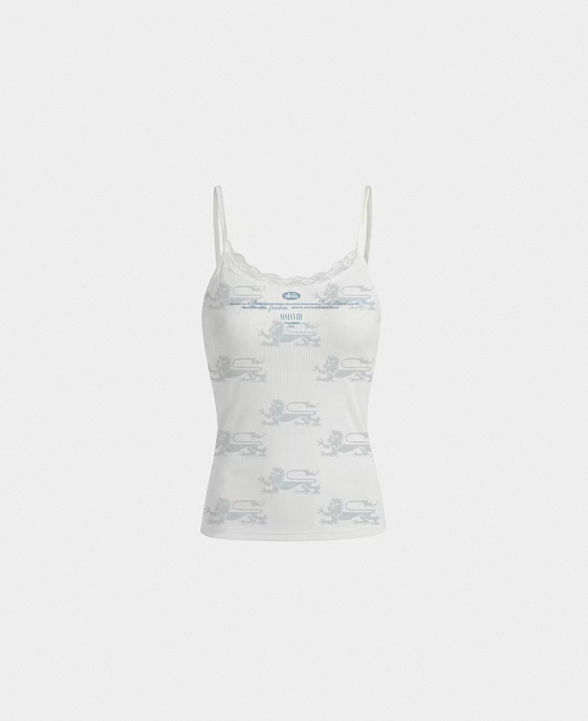 BADBLOOD Lion Pattern Lace Strap Cami Top