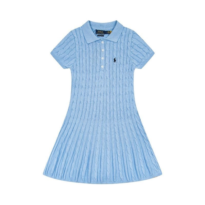 Polo Mini-Cable Pleated Fit-and-Flare Polo Dress