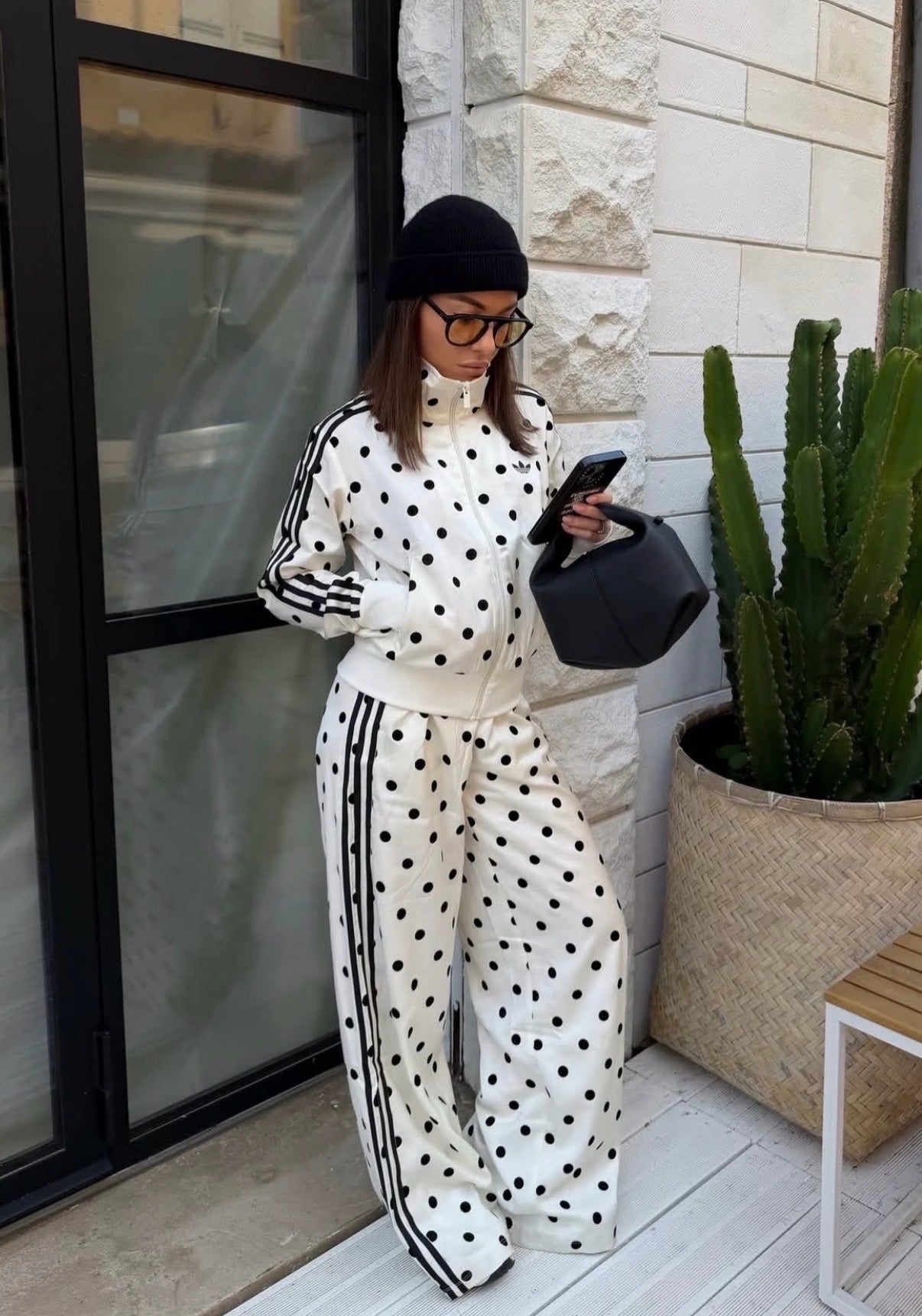 adidas Originals Polka Dot Wide Leg Track Pants