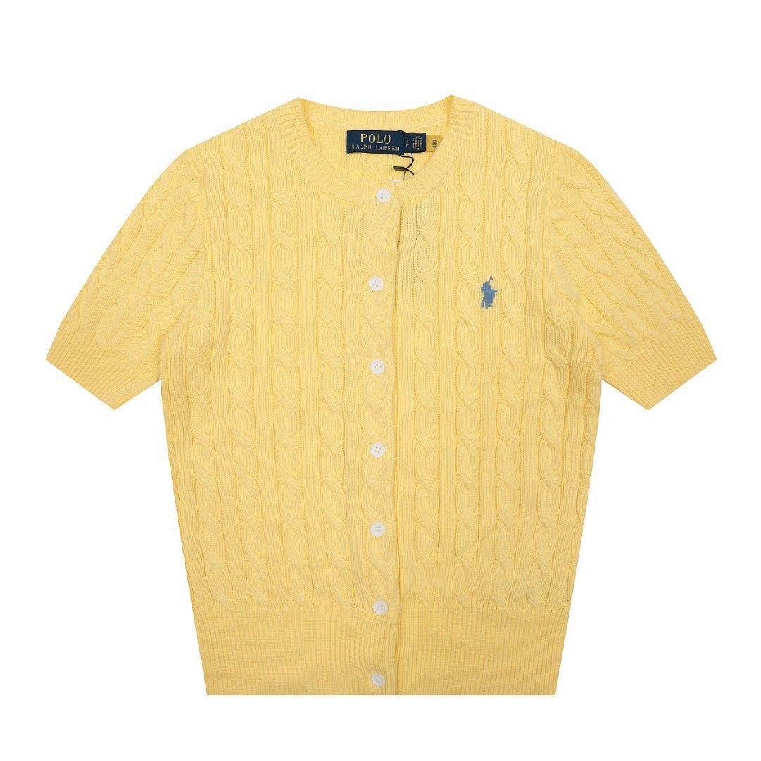 Polo Ralph Lauren Women's Short-Sleeve Cable-Knit Cotton Cardigan
