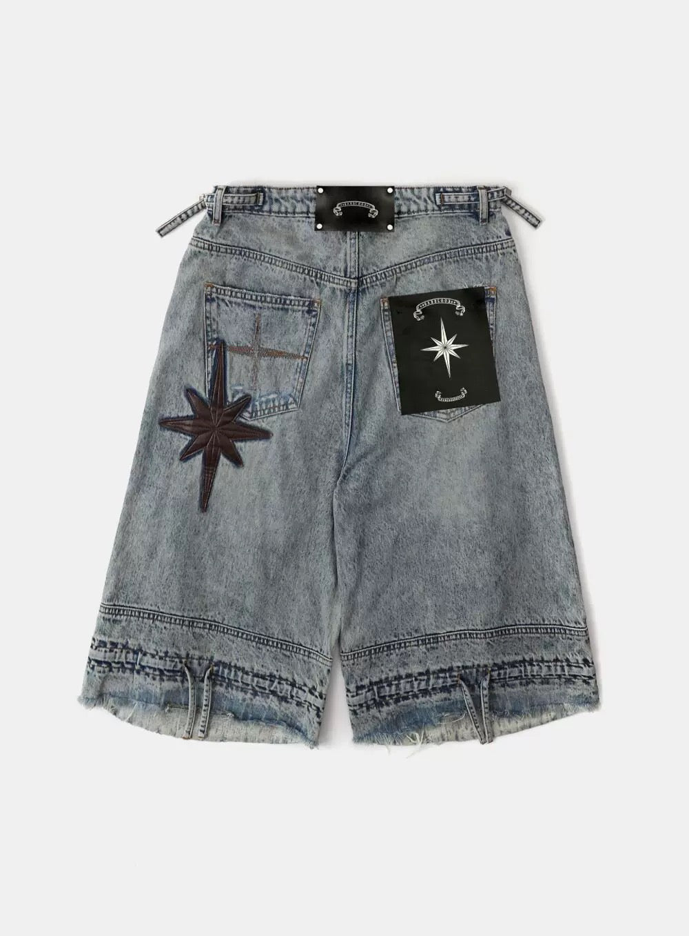 Badblood Convex Denim Long Bermuda Pants