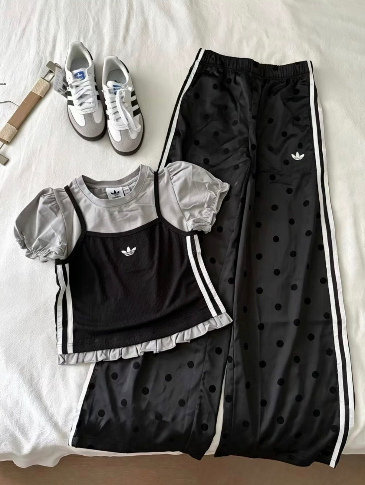 adidas Originals Women 2-in-1 Camisole Puff Short Sleeve Top