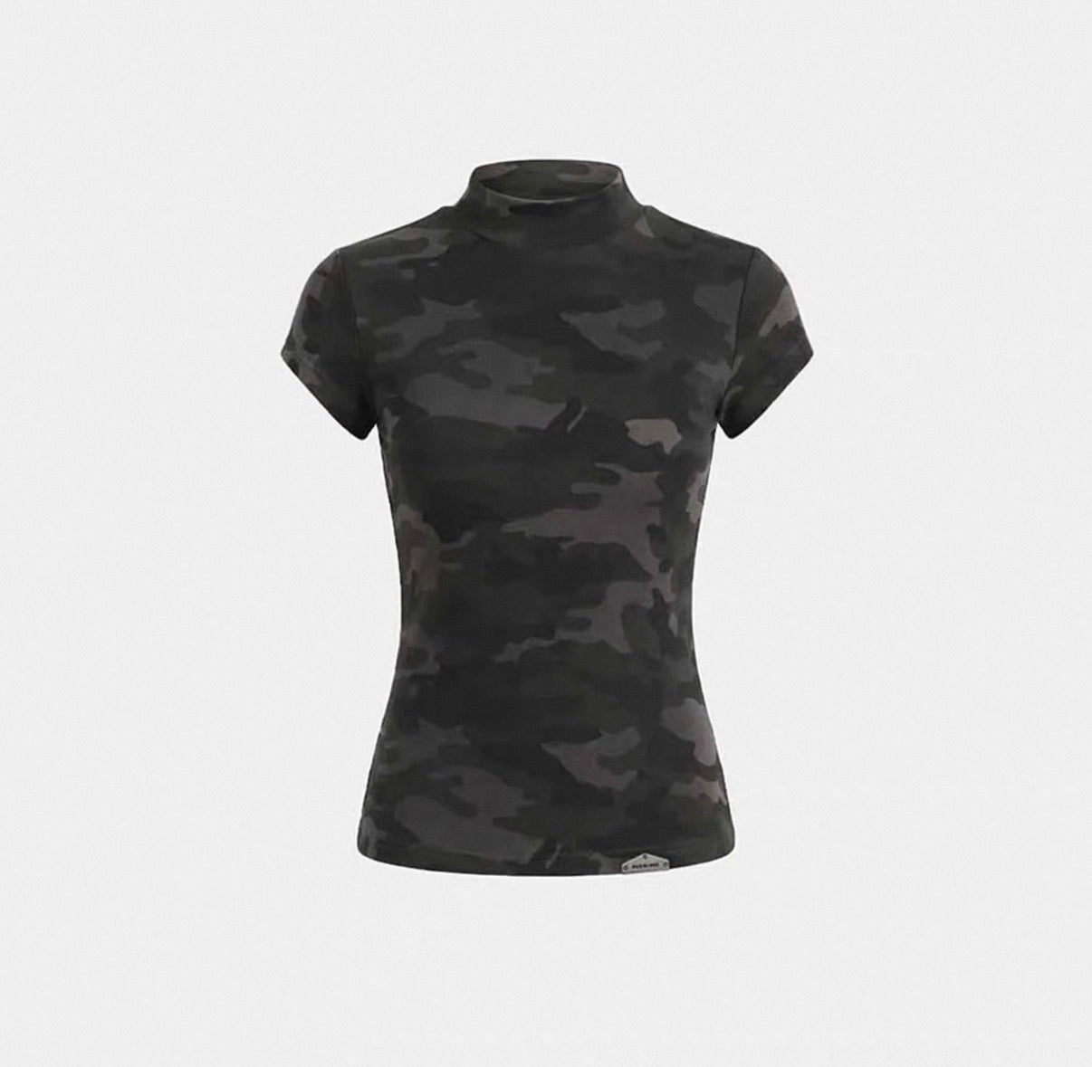 Bad blood Leopard Print Mock Neck Short Sleeve Top
