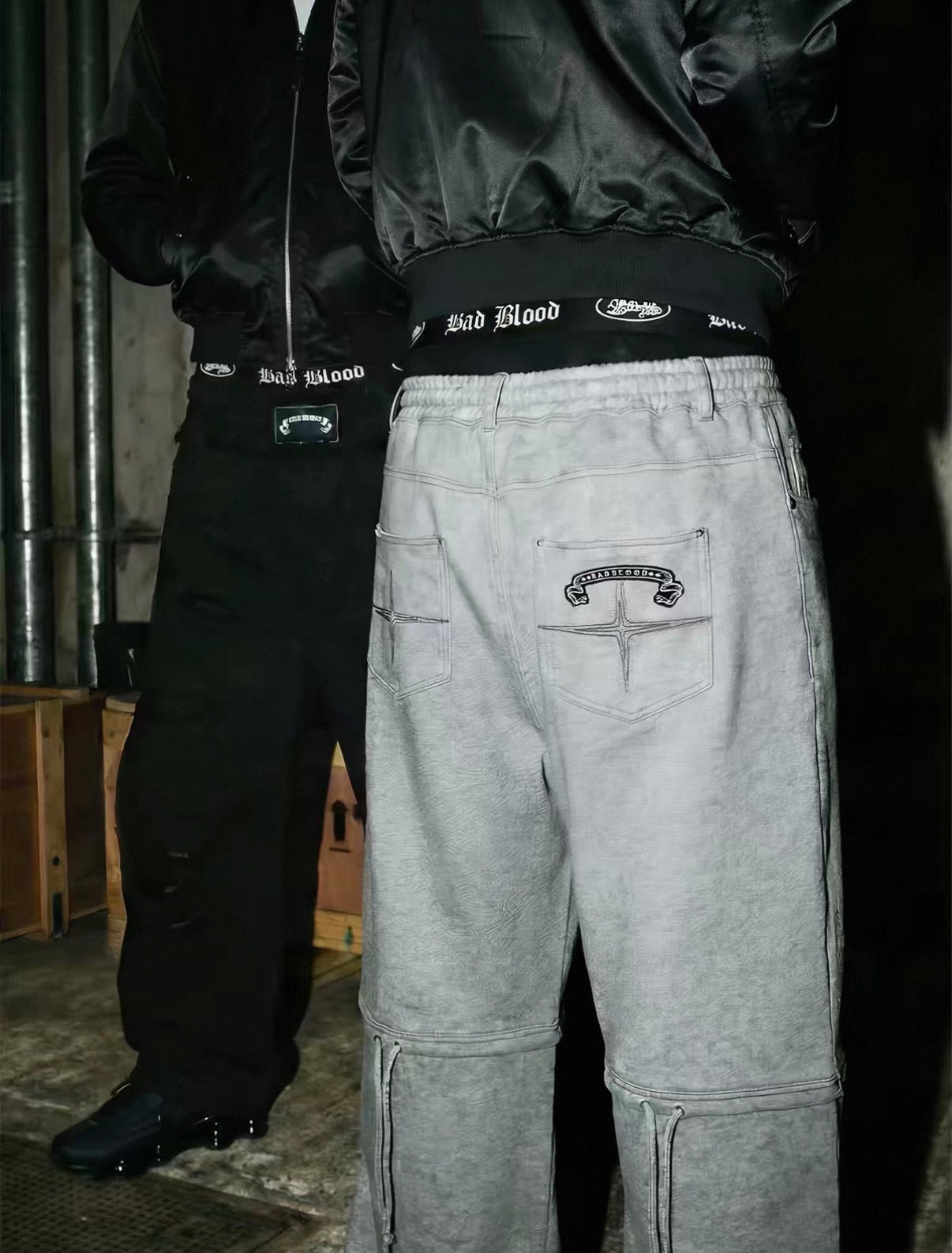 Badblood Multi Rip Baggy Drawstring Sweat Pants