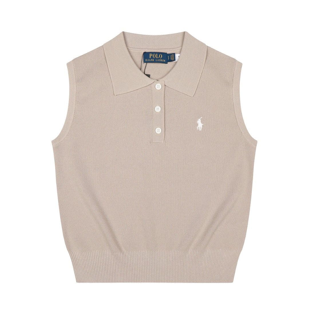 Polo Women's Cotton Sleeveless Polo Knit Top
