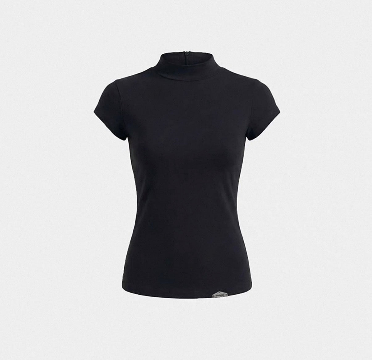 Bad blood Leopard Print Mock Neck Short Sleeve Top