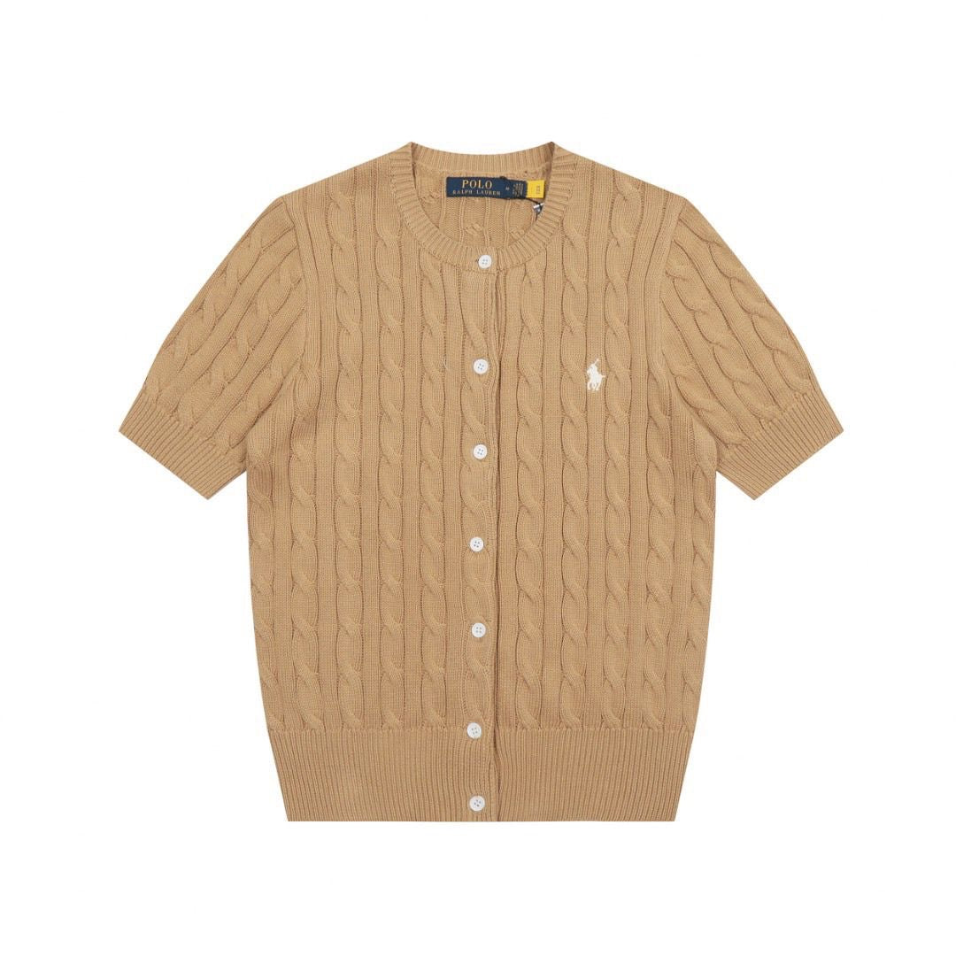 Polo Ralph Lauren Women's Short-Sleeve Cable-Knit Cotton Cardigan