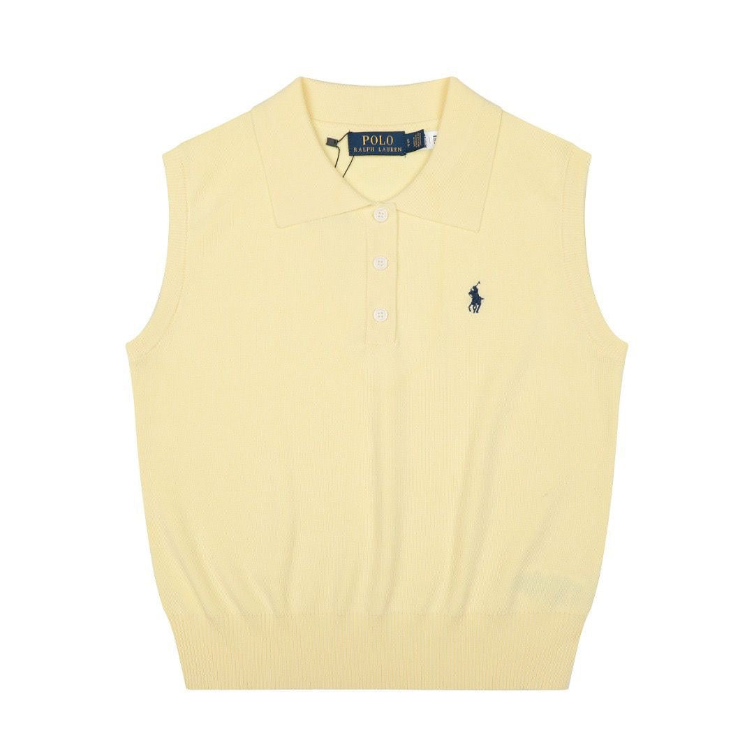 Polo Women's Cotton Sleeveless Polo Knit Top