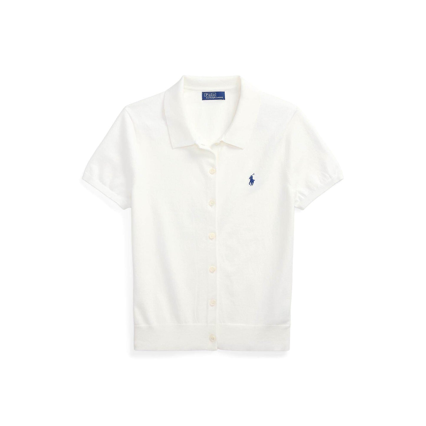 Polo Cable Cotton Short-Sleeve Polo Cardigan