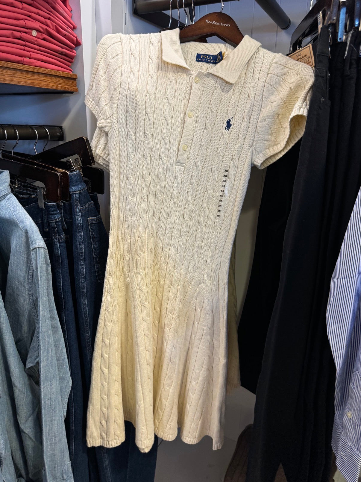 Polo Mini-Cable Pleated Fit-and-Flare Polo Dress