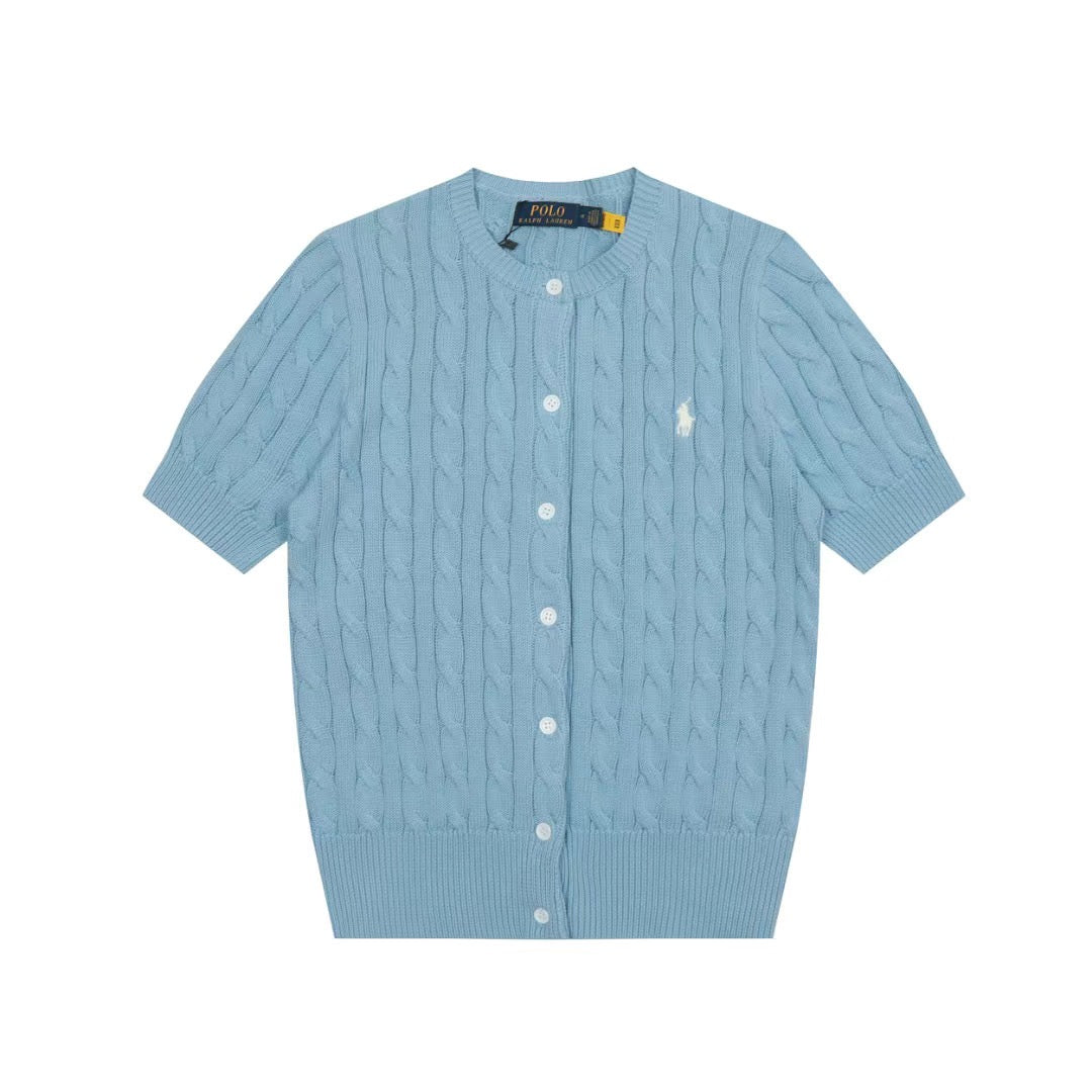 Polo Ralph Lauren Women's Short-Sleeve Cable-Knit Cotton Cardigan