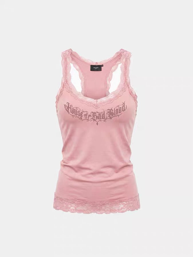BADBLOOD House of Bad Blood Lace Racerback Tank Top
