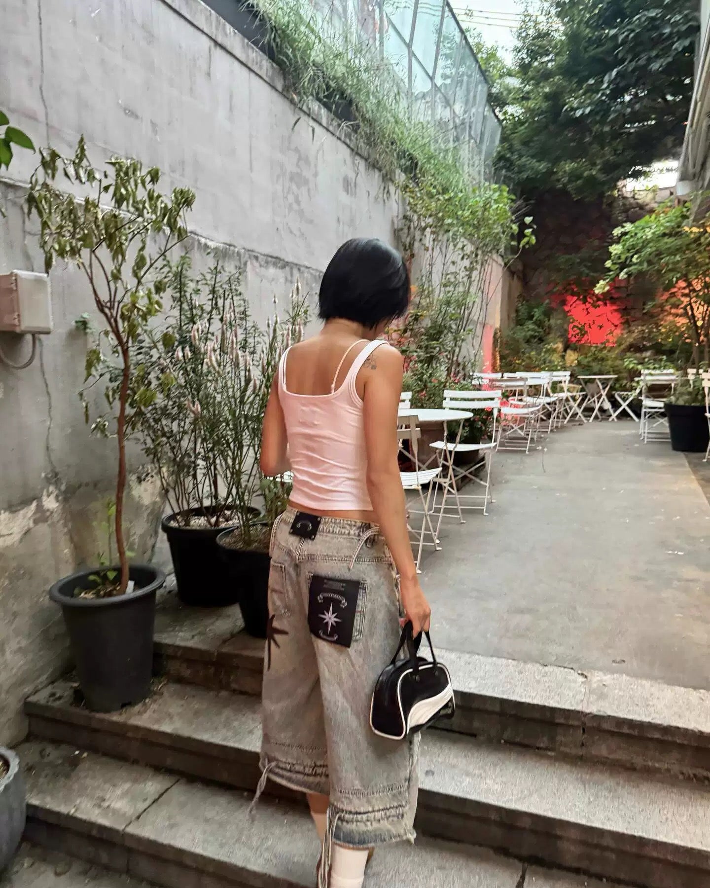 Badblood Convex Denim Long Bermuda Pants
