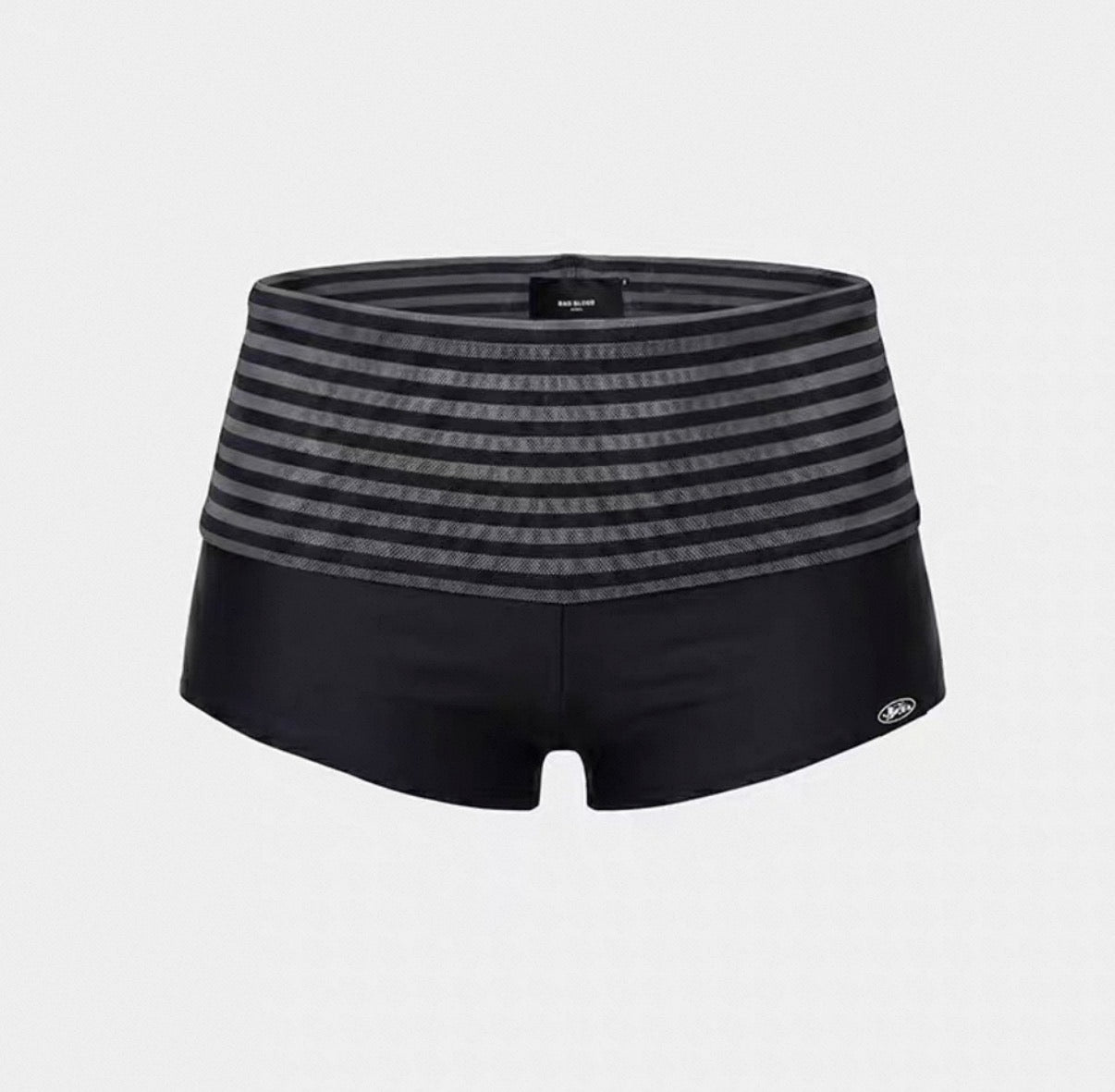 Badblood Script Logo Fold Over Waist Hot Shorts