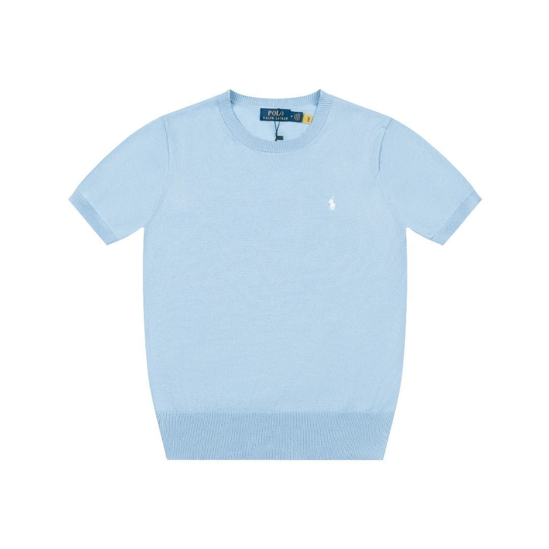 Polo Solid Crewneck Short-Sleeve Knit Sweater
