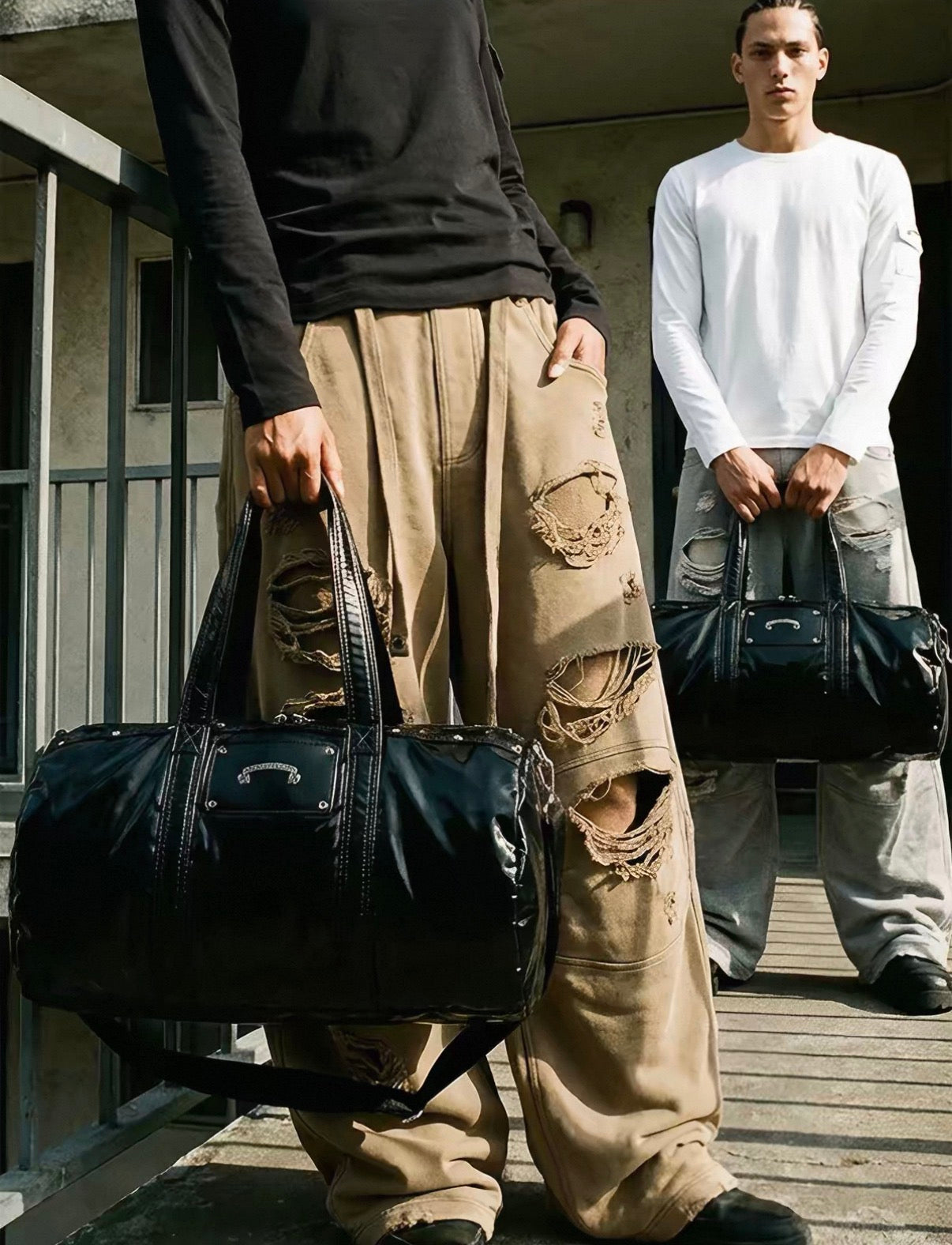 Badblood Multi Rip Baggy Drawstring Sweat Pants