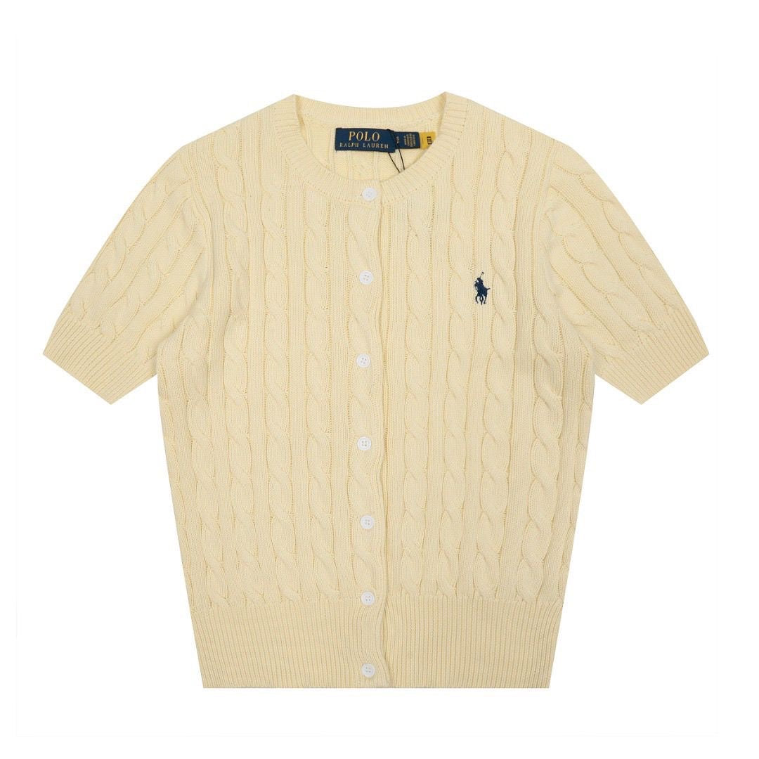 Polo Ralph Lauren Women's Short-Sleeve Cable-Knit Cotton Cardigan