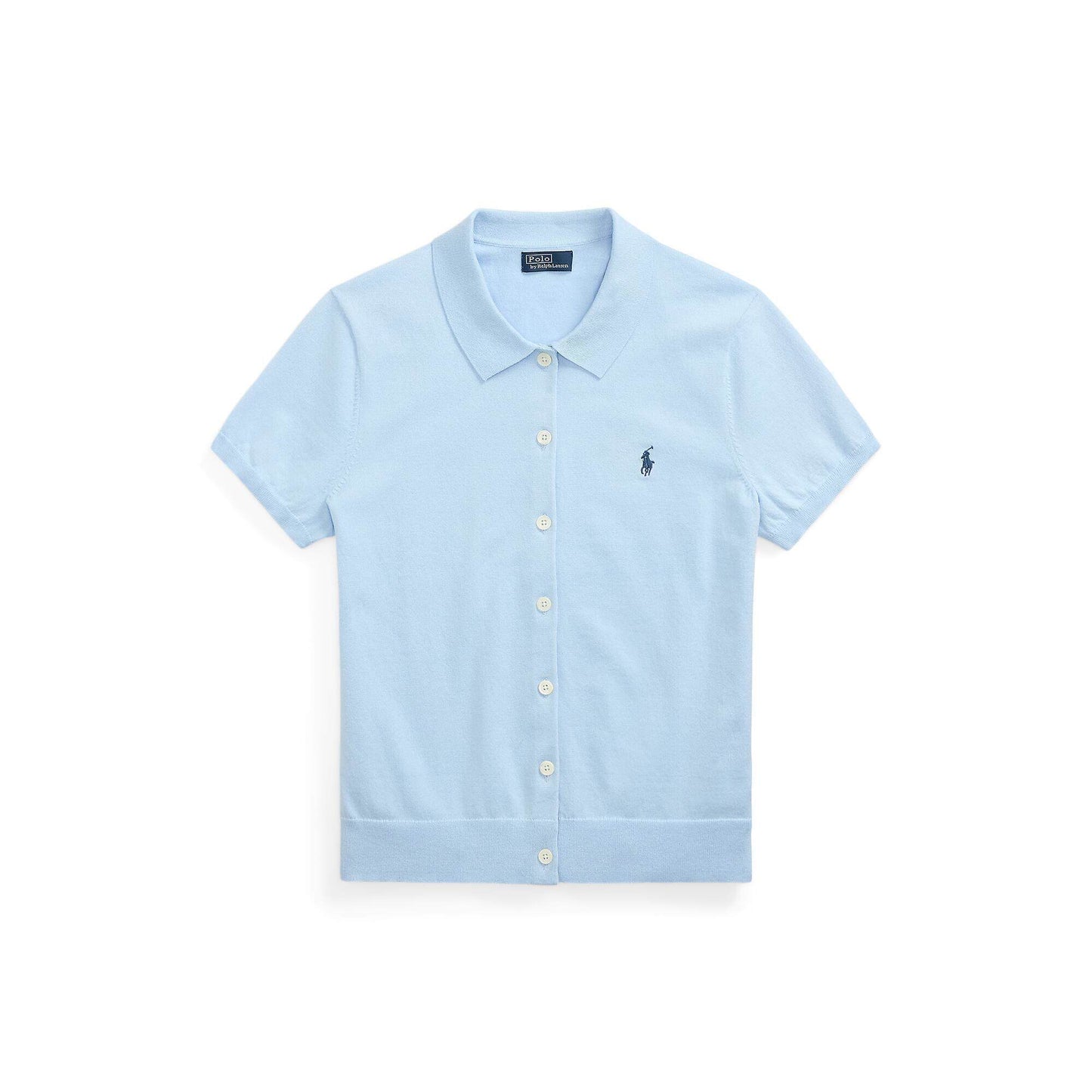 Polo Cable Cotton Short-Sleeve Polo Cardigan
