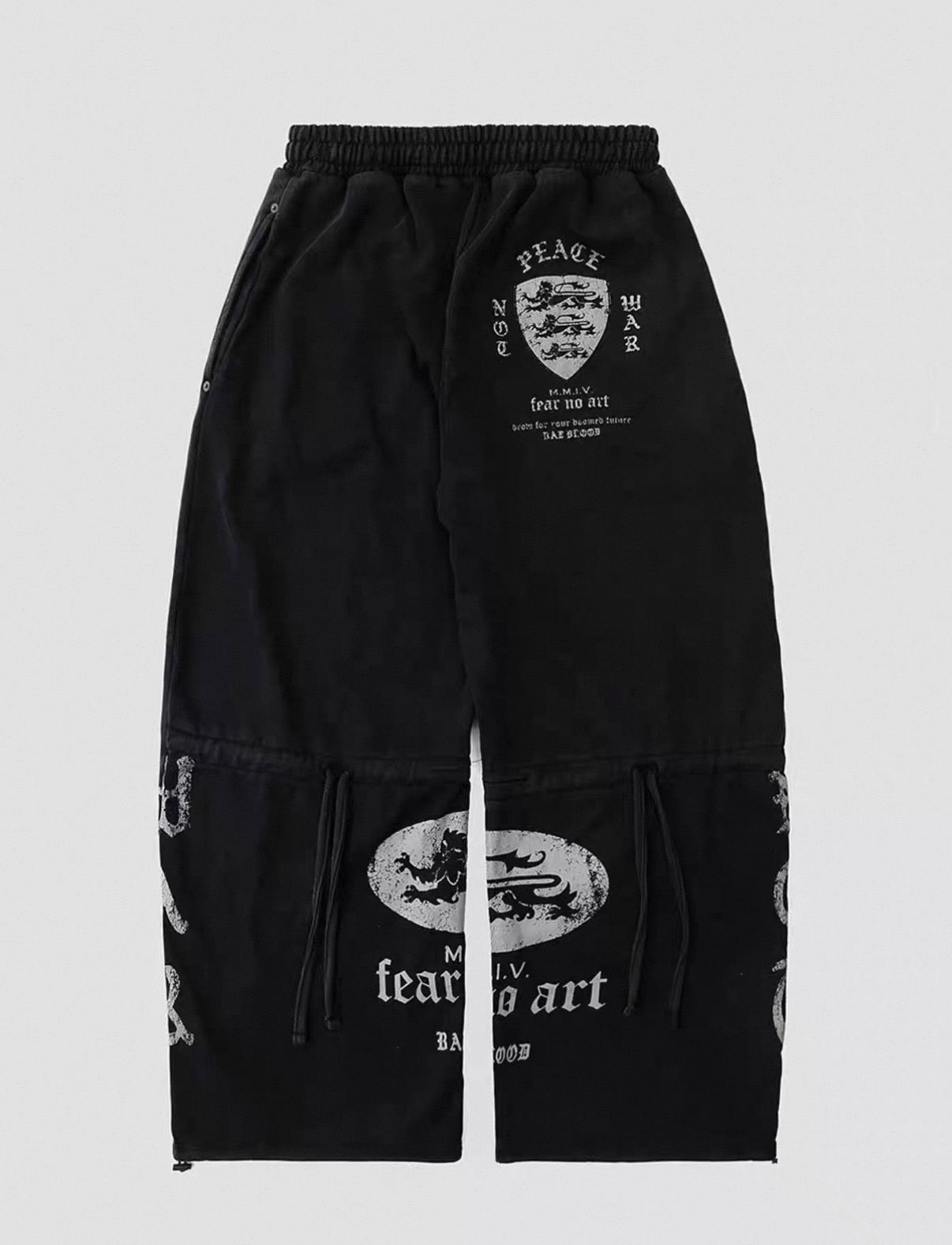 Bad blood Cross & Lion Logo Washed Baggy Sweat Pants