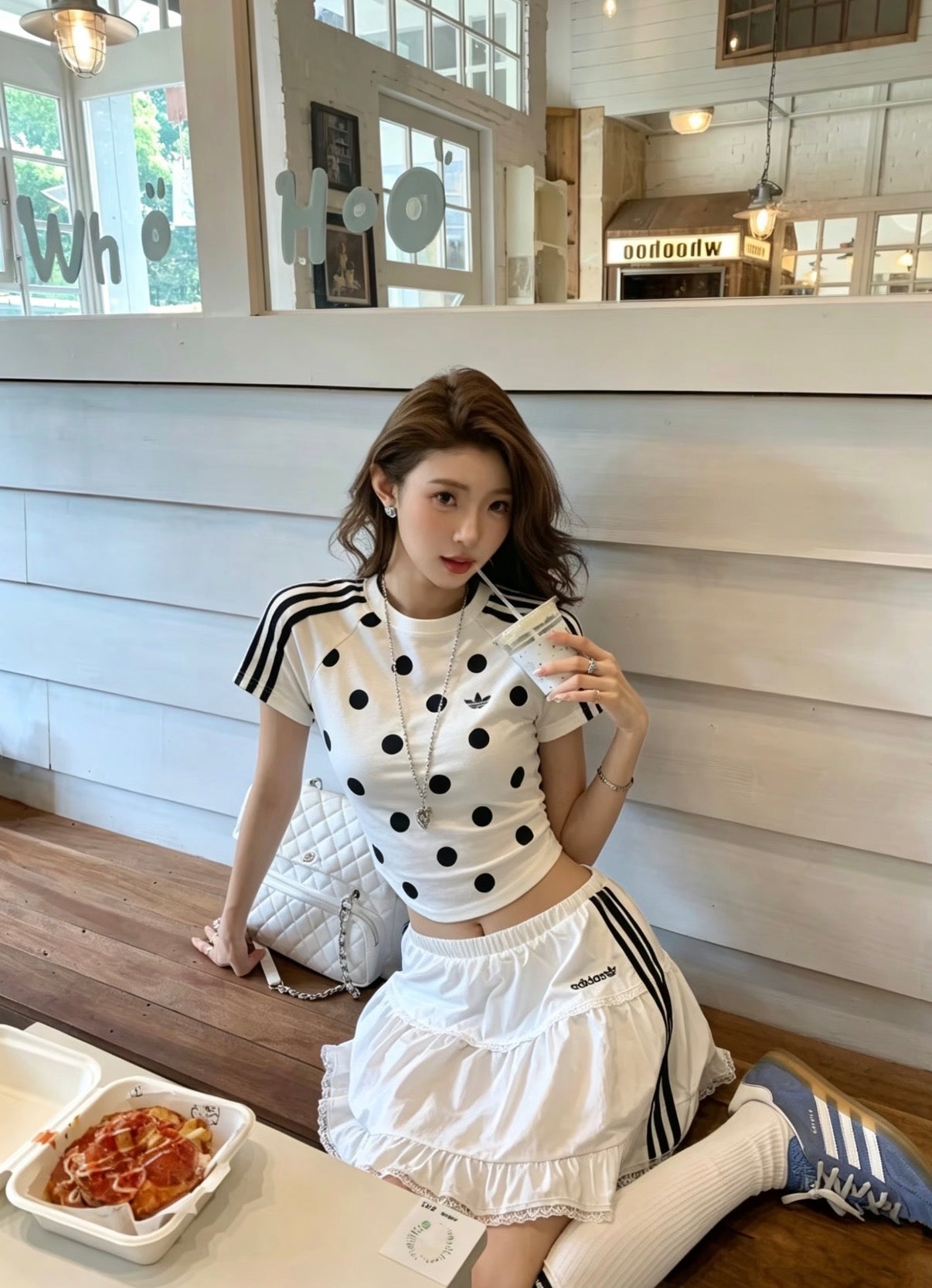 adidas Originals Polka Dot Slim Short Sleeve Tee