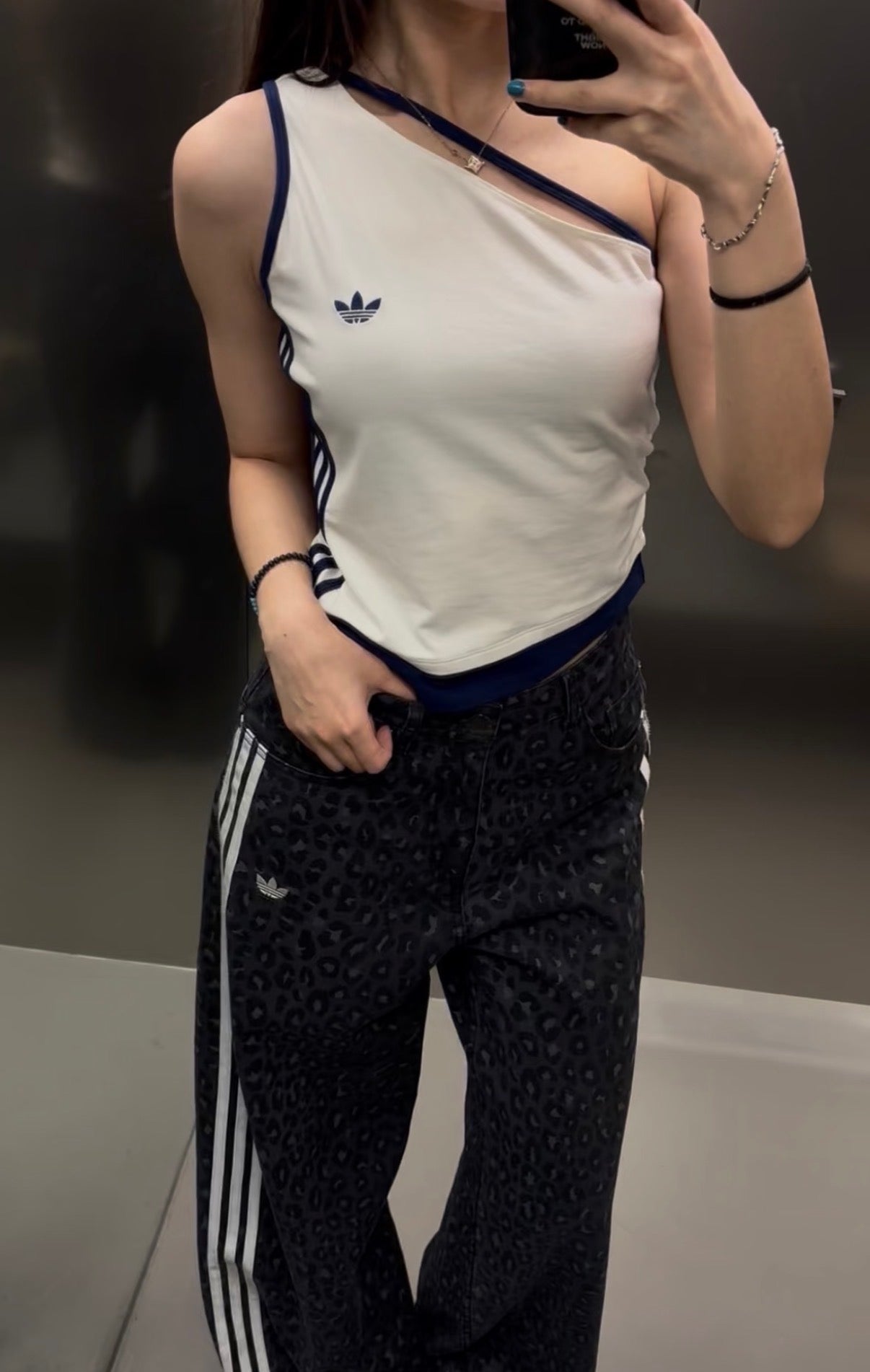 adidas Originals One Shoulder 3-Stripes Tank Top