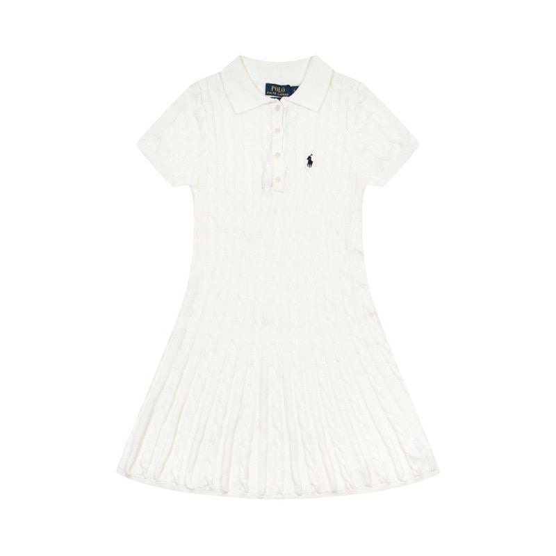 Polo Mini-Cable Pleated Fit-and-Flare Polo Dress