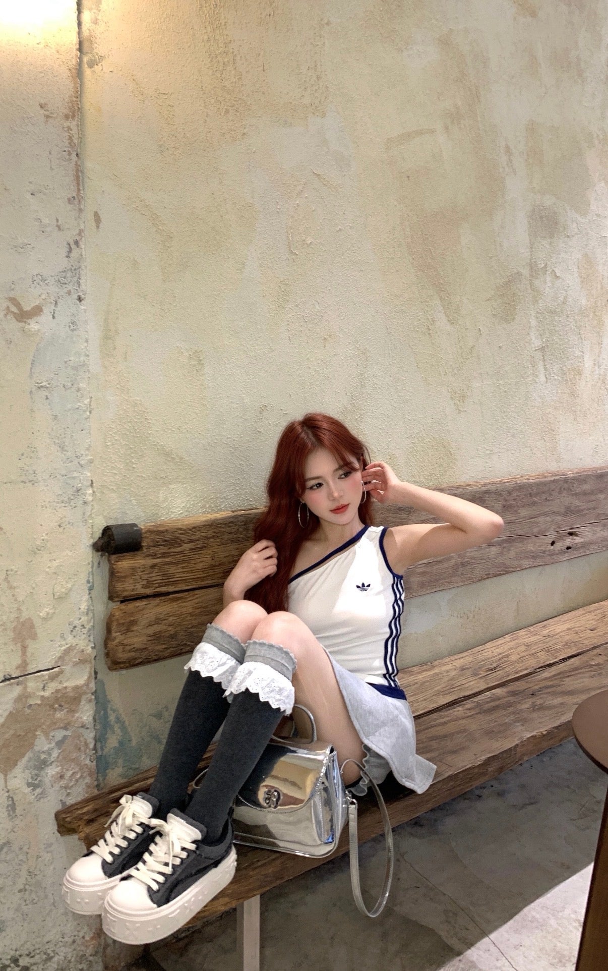 adidas Originals One Shoulder 3-Stripes Tank Top