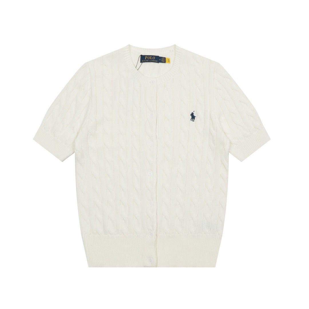 Polo Ralph Lauren Women's Short-Sleeve Cable-Knit Cotton Cardigan