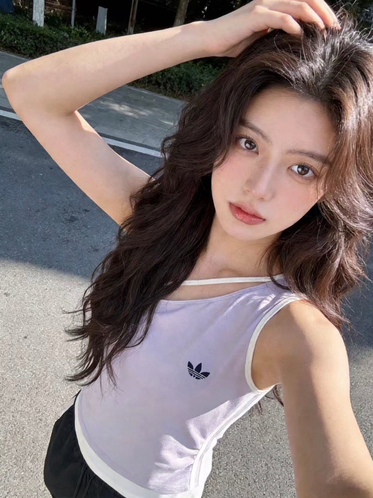 adidas Originals One Shoulder 3-Stripes Tank Top
