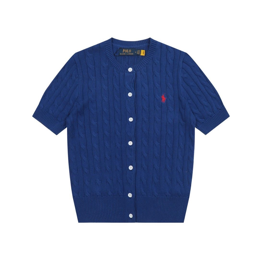 Polo Ralph Lauren Women's Short-Sleeve Cable-Knit Cotton Cardigan