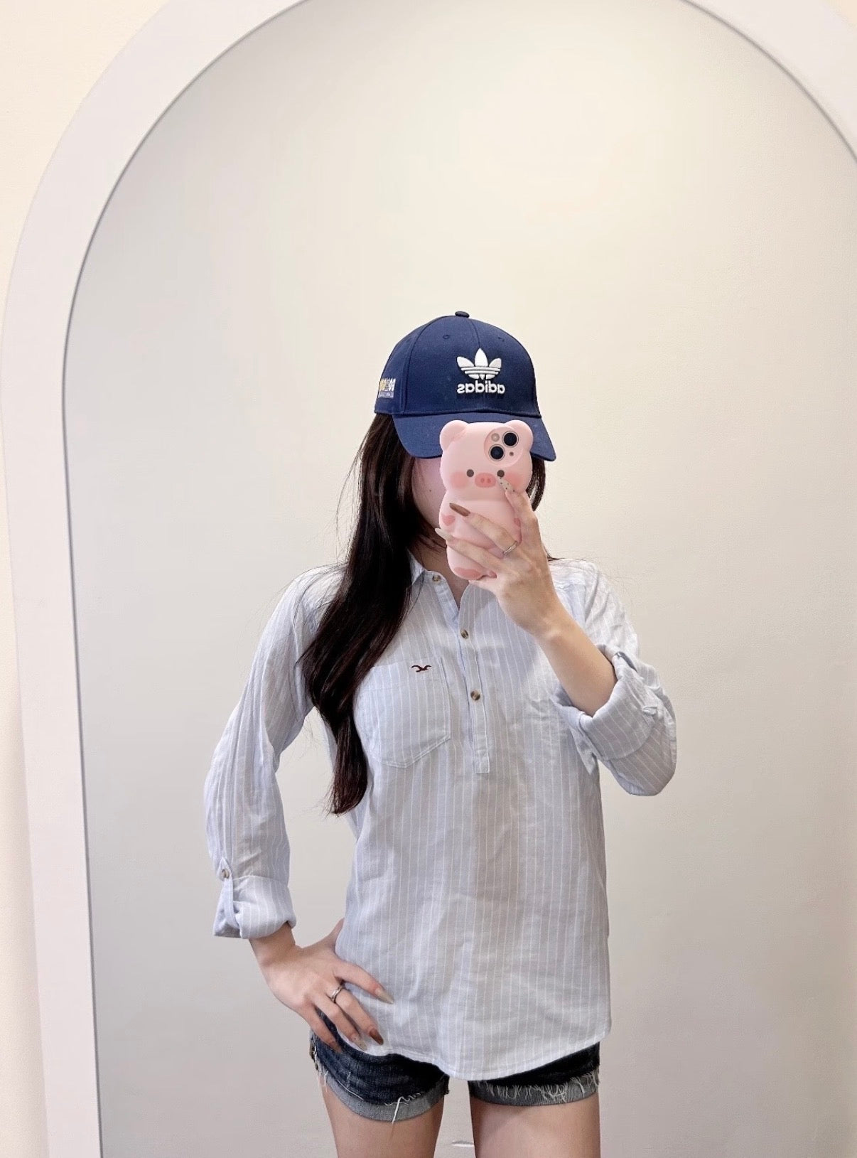 Hollister ￼Women's Lightweight Popover Long Sleeve Shirt