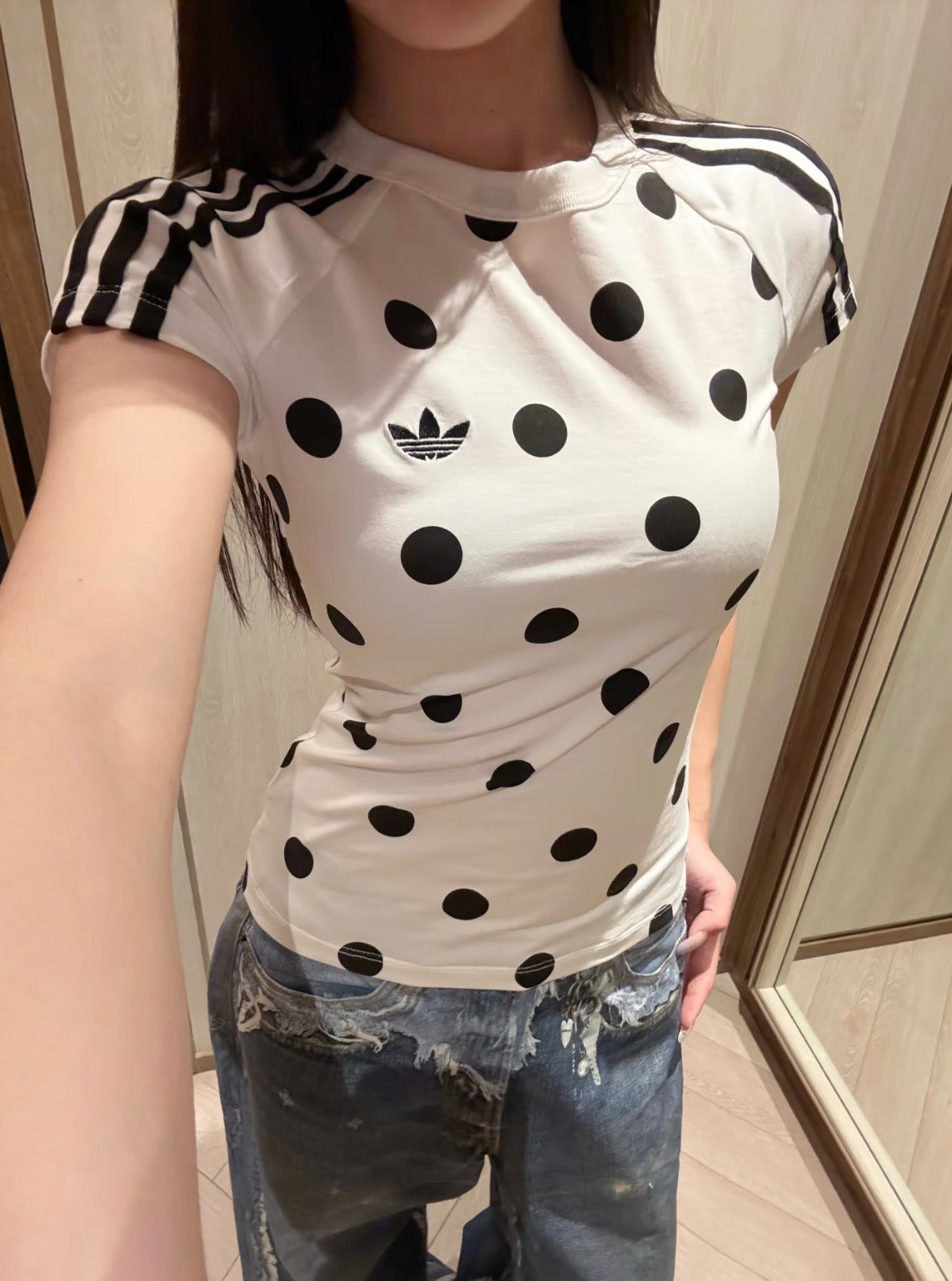 adidas Originals Polka Dot Slim Short Sleeve Tee
