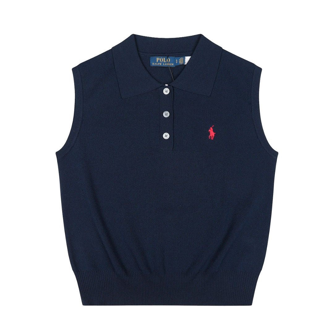Polo Women's Cotton Sleeveless Polo Knit Top
