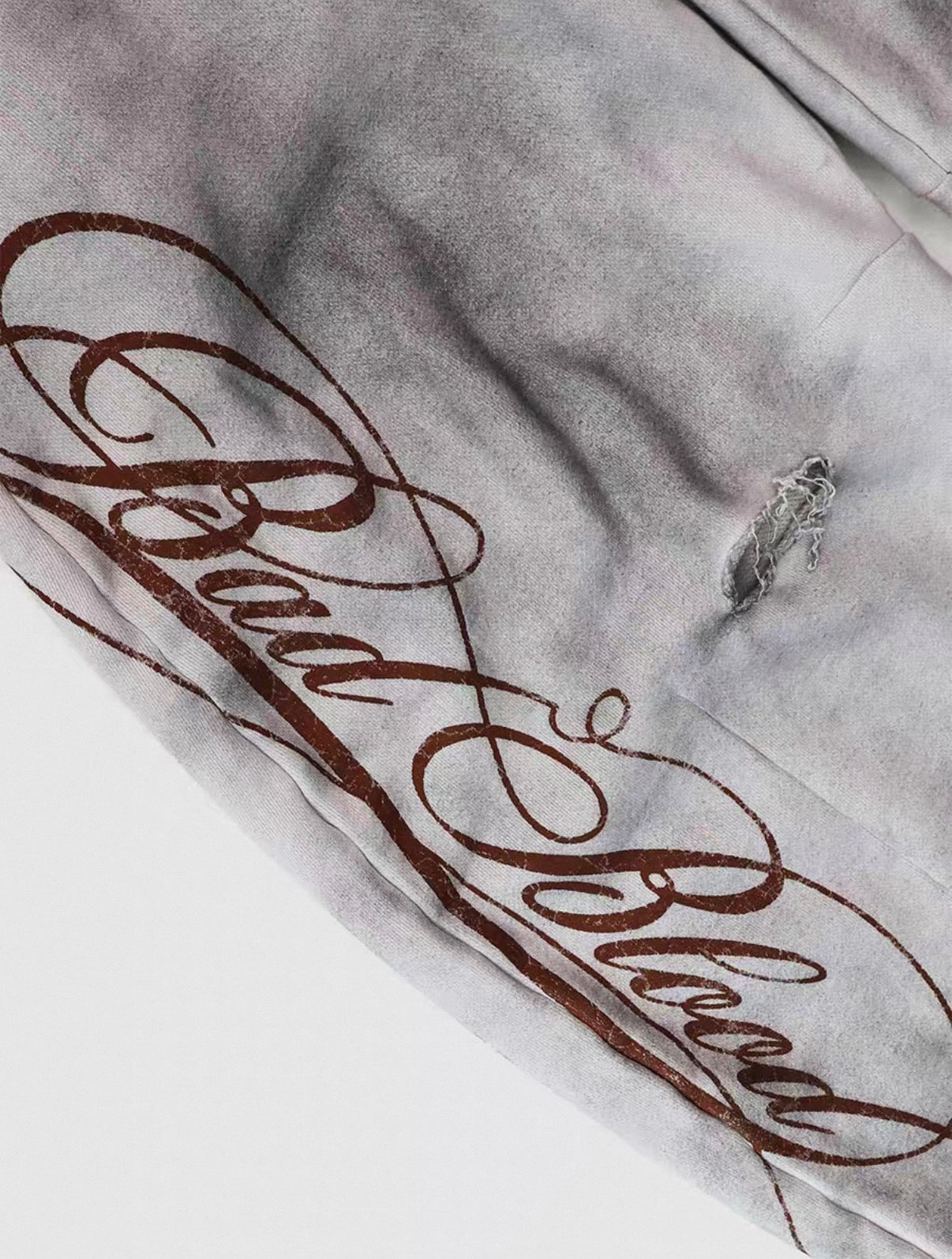 Badblood BCAC Series Vintage Washed Distressed Curved Sweatpants