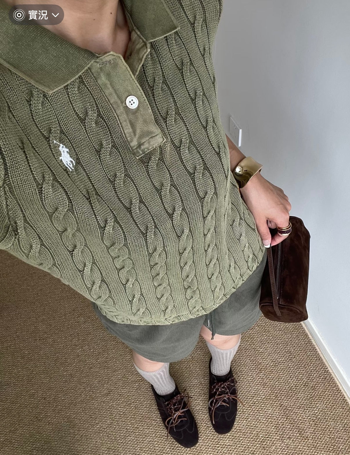 Polo Sweater -olive green