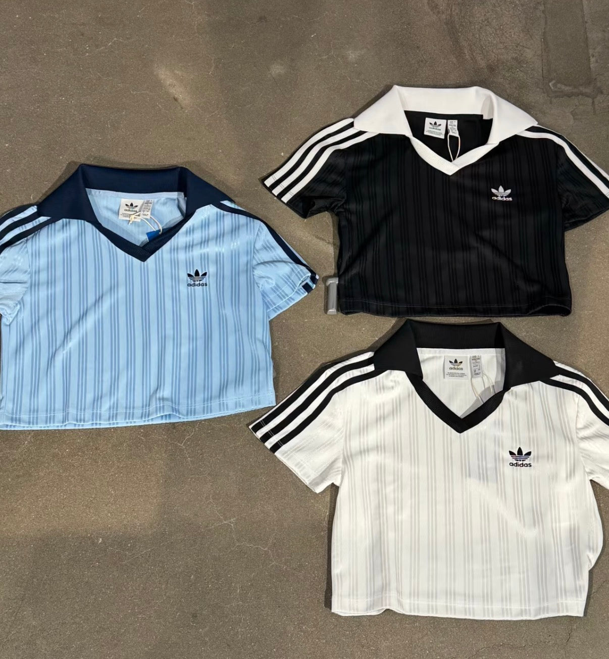 Adidas Originals Women's V-Neck Cropped Polo Shirt