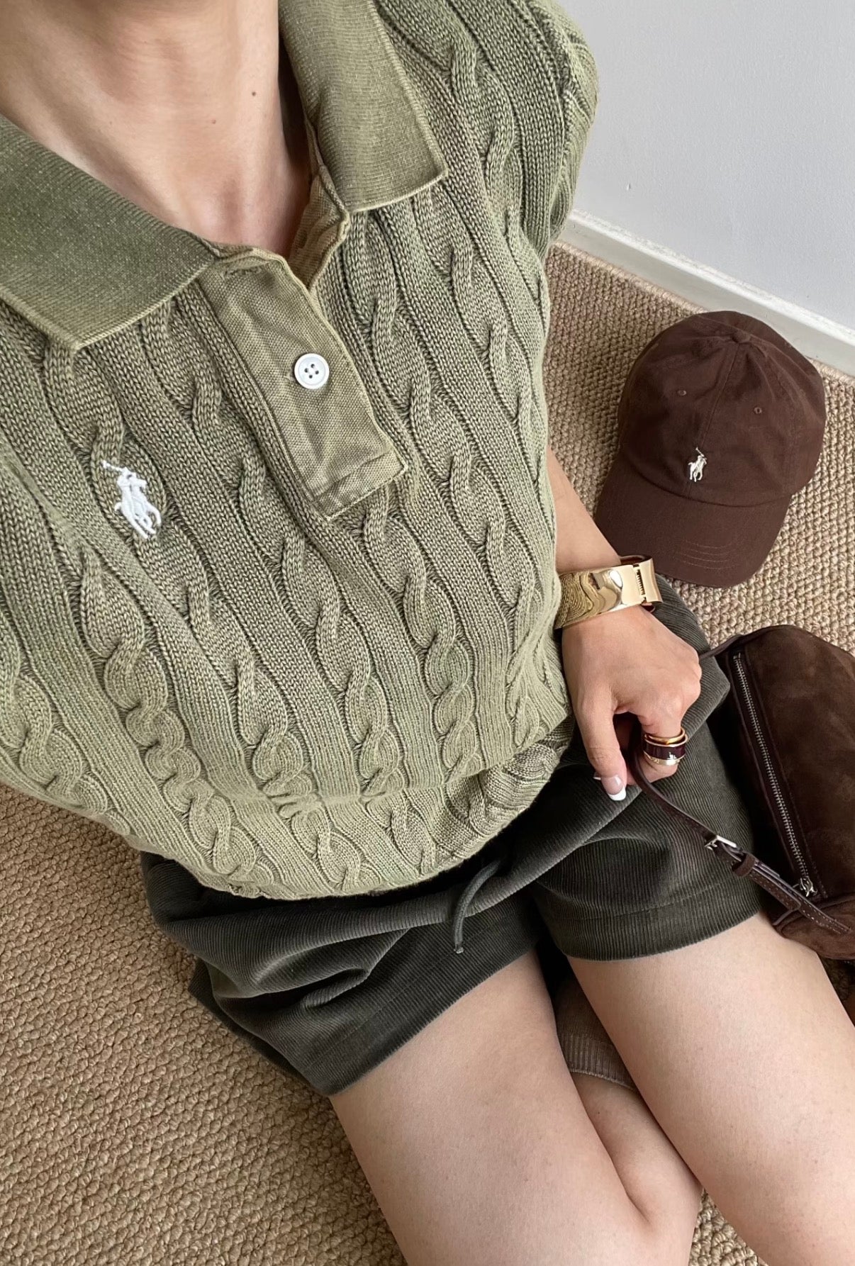 Polo Sweater -olive green