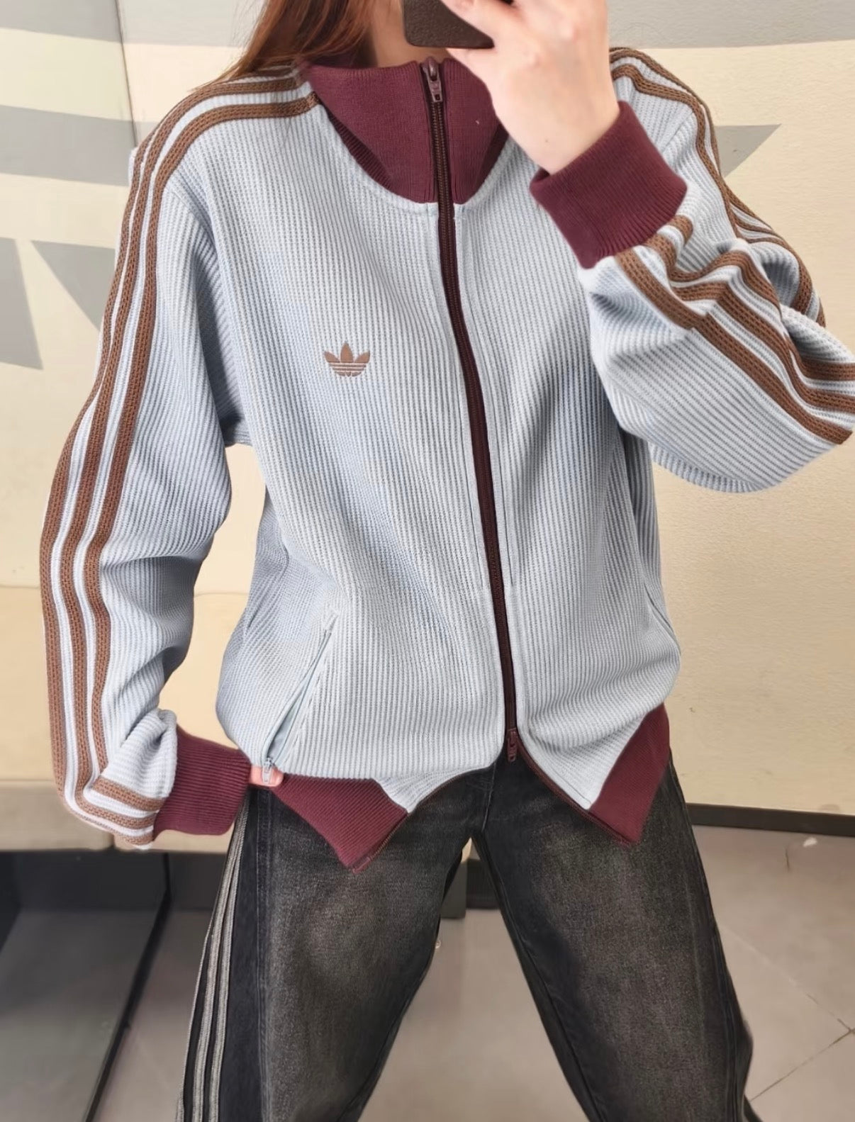 Adidas Originals Men's/Women's Adicolor Classics Waffle Track Top