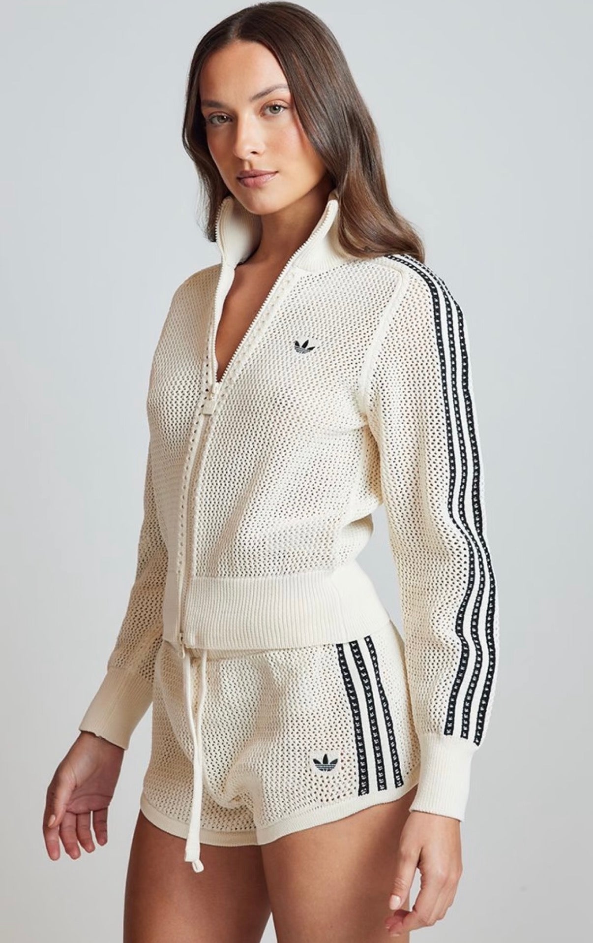 Adidas Originals Women's Crochet Knit 3-Stripes Shorts