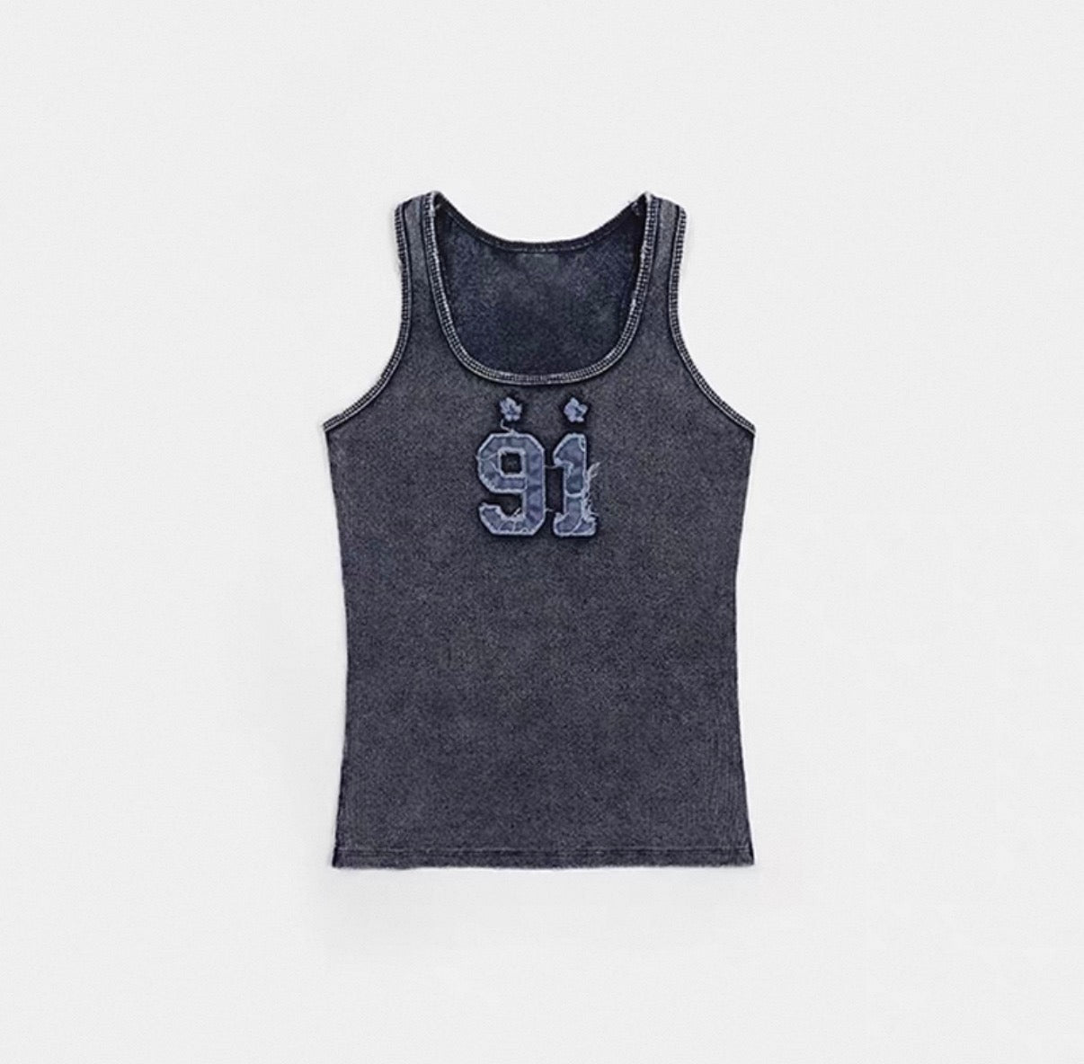 Badblood Vintage Washed 91 Patch Ribbed Tank Top