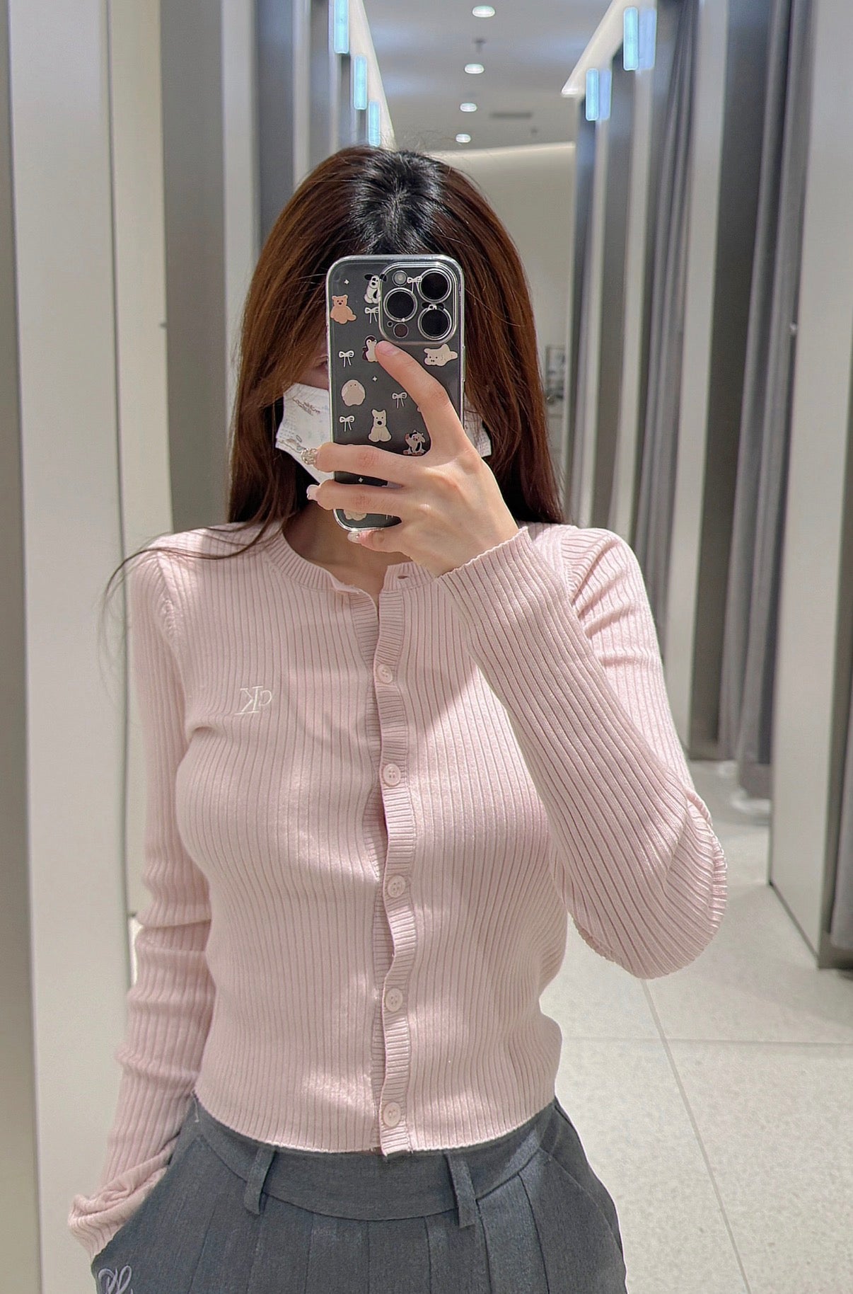 CK Jeans Ribbed Cropped Cardigan