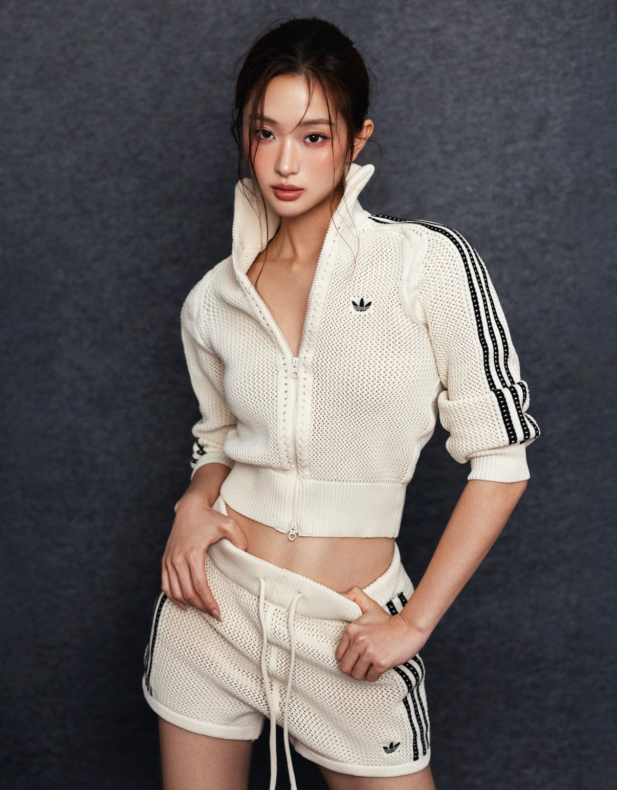 Adidas Originals Women's Crochet Knit 3-Stripes Shorts