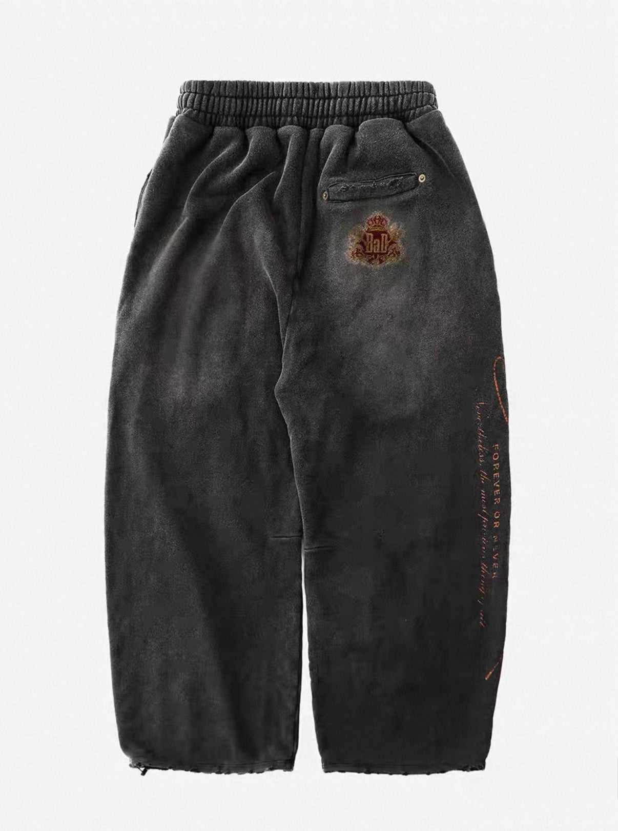 Badblood BCAC Series Vintage Washed Distressed Curved Sweatpants
