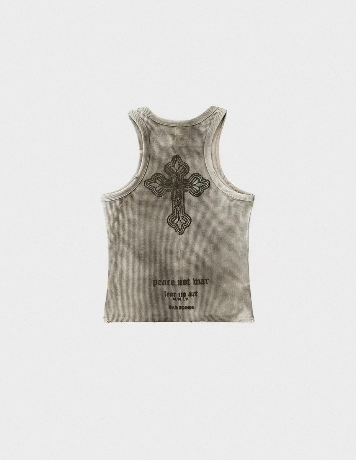 Badblood Peace Cross Waffle Sleeveless Top