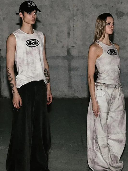 Badblood Lion Patch Washed Slim Sleeveless Top