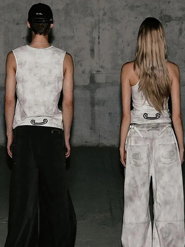Badblood Lion Patch Washed Slim Sleeveless Top