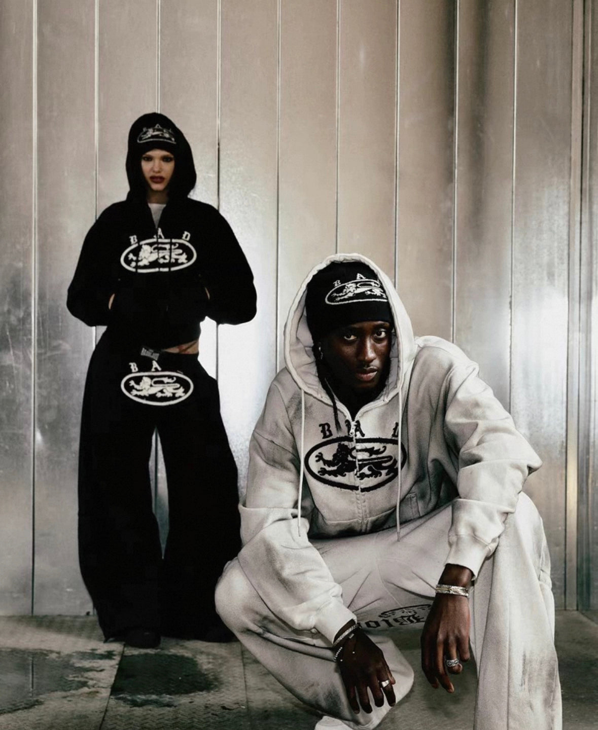 Bad blood Lion Patch Hoodie - Washed White