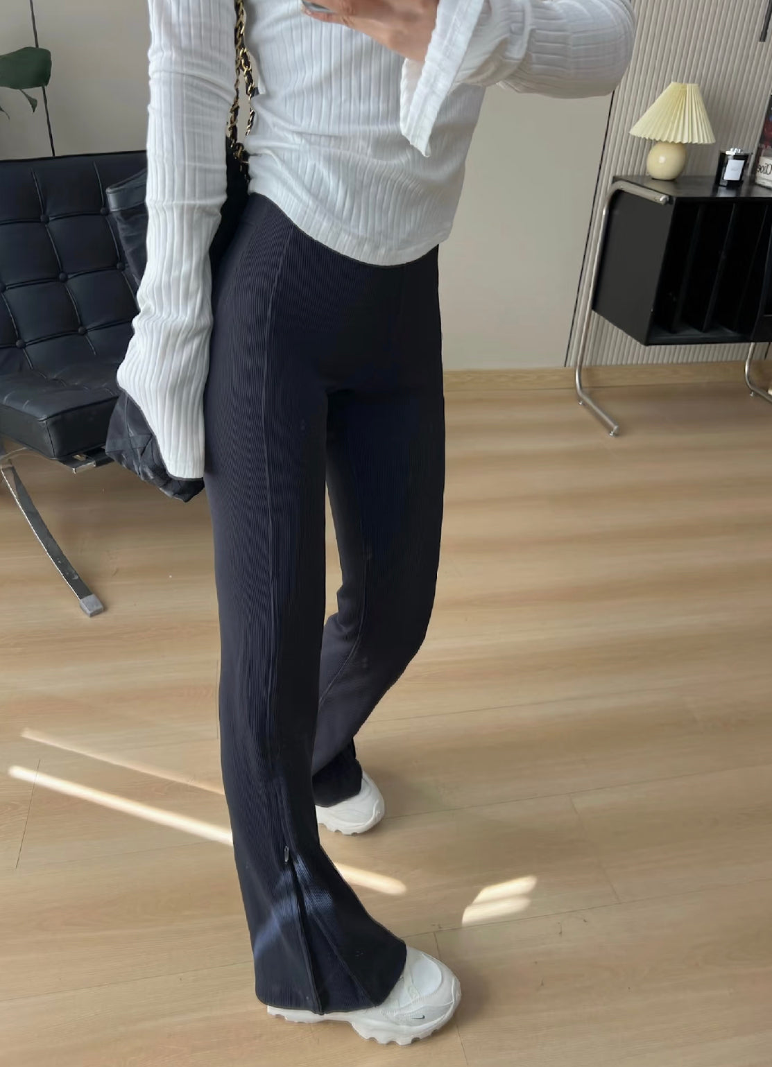 Lululemon Ribbed Softstreme Zip-Leg High-Rise Pants